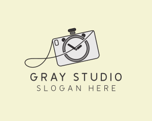 Gray Camera Stopwatch logo