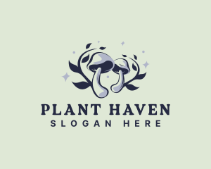 Organic Mushroom Plant logo design