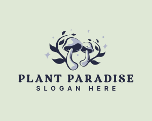 Organic Mushroom Plant logo design