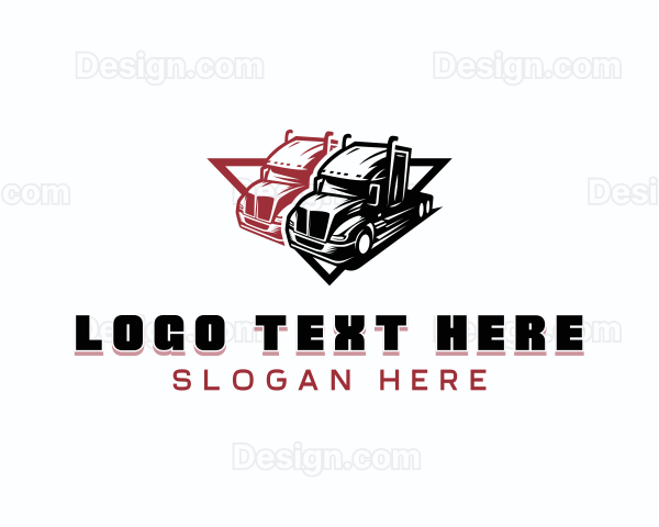 Trailer Truck Transport Logo