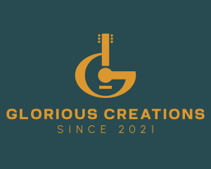 Acoustic Letter G Guitar logo design