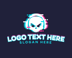 Glitch Skull Headphone logo