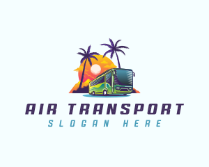 Tropical Shuttle Bus Tour logo design