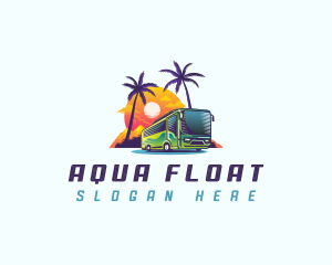 Tropical Shuttle Bus Tour logo design