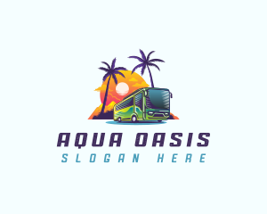 Tropical Shuttle Bus Tour logo design