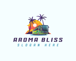 Tropical Shuttle Bus Tour logo design