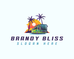 Tropical Shuttle Bus Tour logo design