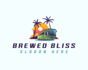 Tropical Shuttle Bus Tour logo design