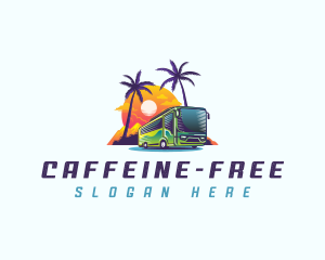 Tropical Shuttle Bus Tour logo design