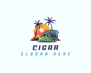 Tropical Shuttle Bus Tour logo design