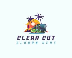 Tropical Shuttle Bus Tour logo design