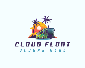 Tropical Shuttle Bus Tour logo design