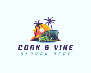 Tropical Shuttle Bus Tour logo design