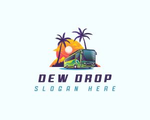 Tropical Shuttle Bus Tour logo design