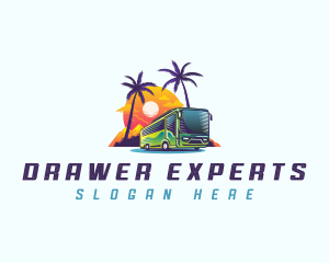 Tropical Shuttle Bus Tour logo design