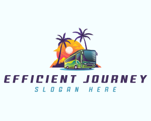 Tropical Shuttle Bus Tour logo design