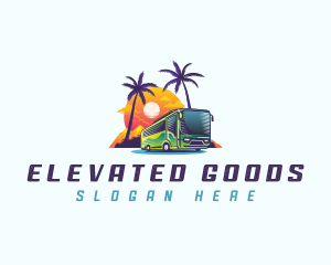 Tropical Shuttle Bus Tour logo design