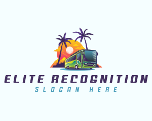 Tropical Shuttle Bus Tour logo design