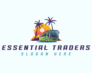 Tropical Shuttle Bus Tour logo design