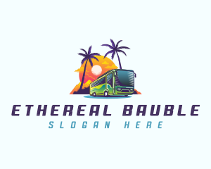 Tropical Shuttle Bus Tour logo design