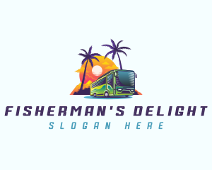 Tropical Shuttle Bus Tour logo design