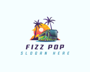 Tropical Shuttle Bus Tour logo design