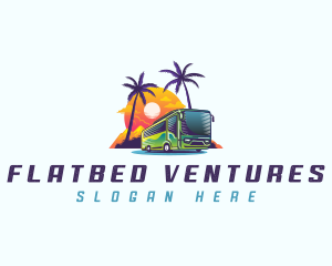 Tropical Shuttle Bus Tour logo design