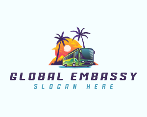 Tropical Shuttle Bus Tour logo design