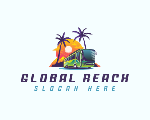 Tropical Shuttle Bus Tour logo design