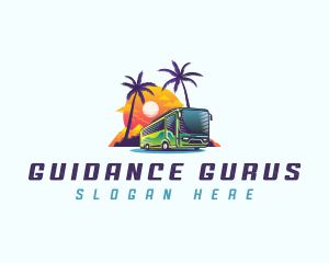 Tropical Shuttle Bus Tour logo design