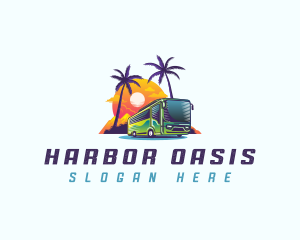 Tropical Shuttle Bus Tour logo design