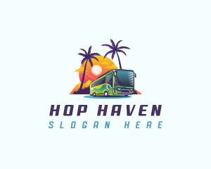 Tropical Shuttle Bus Tour logo design