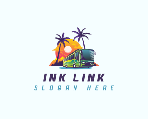 Tropical Shuttle Bus Tour logo design