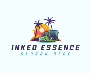 Tropical Shuttle Bus Tour logo design