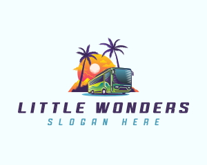 Tropical Shuttle Bus Tour logo design