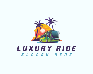 Tropical Shuttle Bus Tour logo design