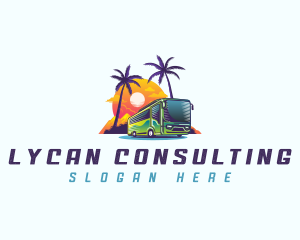 Tropical Shuttle Bus Tour logo design