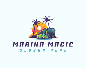 Tropical Shuttle Bus Tour logo design