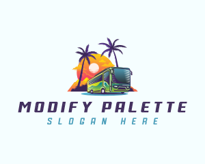 Tropical Shuttle Bus Tour logo design