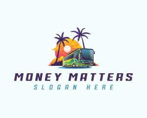 Tropical Shuttle Bus Tour logo design