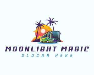 Tropical Shuttle Bus Tour logo design