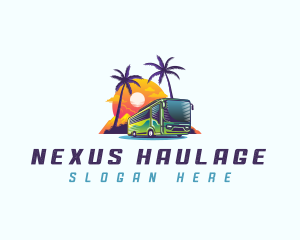 Tropical Shuttle Bus Tour logo design