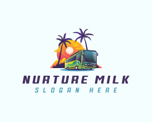 Tropical Shuttle Bus Tour logo design