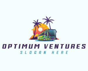 Tropical Shuttle Bus Tour logo design