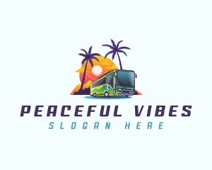 Tropical Shuttle Bus Tour logo design