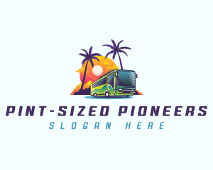 Tropical Shuttle Bus Tour logo design