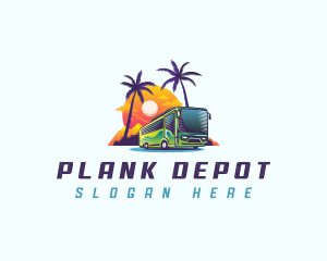 Tropical Shuttle Bus Tour logo design