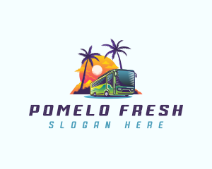 Tropical Shuttle Bus Tour logo design