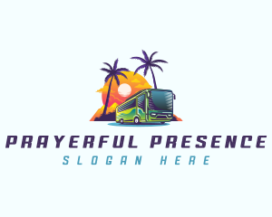 Tropical Shuttle Bus Tour logo design