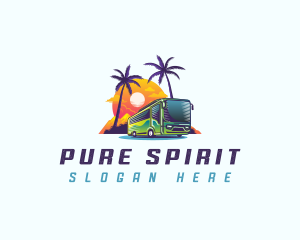 Tropical Shuttle Bus Tour logo design